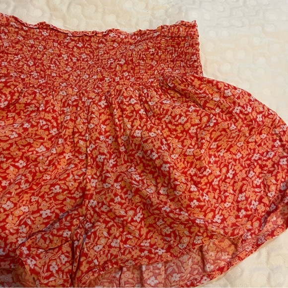 Aerie Flowy Smocked Floral Women's Shorts XS Cotton Blend Spring Summer Airy - Picture 2 of 10